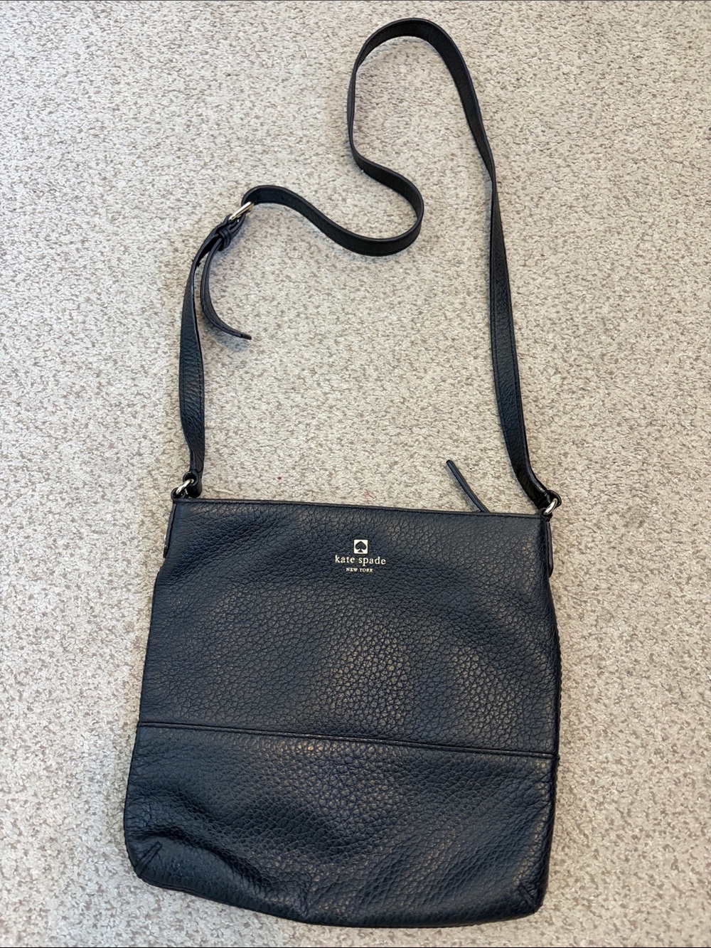 Kate Spade Black Cobble Leather Crossbody Bag
